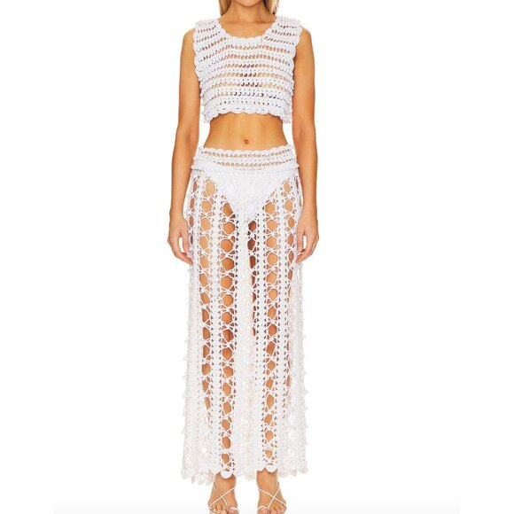 NEW CeliaB x REVOLVE White Baffin Crochet Crop Top NWT - Size M - Picture 4 of 11